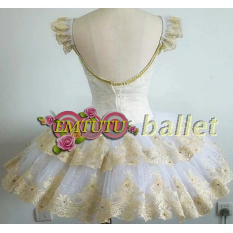 Винтажные профессиональные балетные пачки для взрослых Цвет фиолетовый золотой