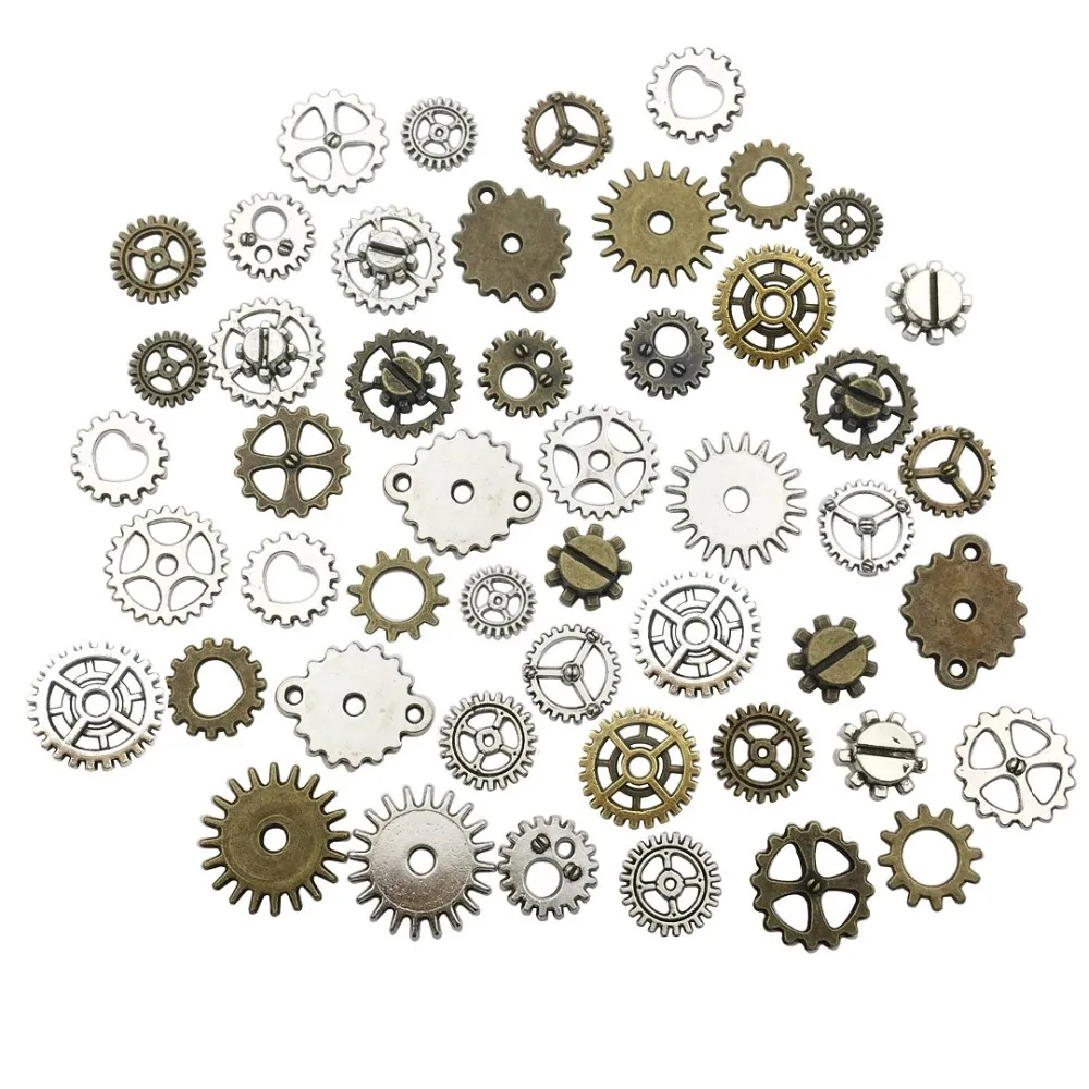

130pcs Mix Skeleton Steampunk Clock Watch Gear Cog Pendant Charms Jewelry Making DIY Steampunk Gear Pendant Charms Wholesale