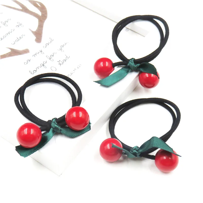 Резинка для волос женская эластичная с красными шариками 1 шт. 2018 |