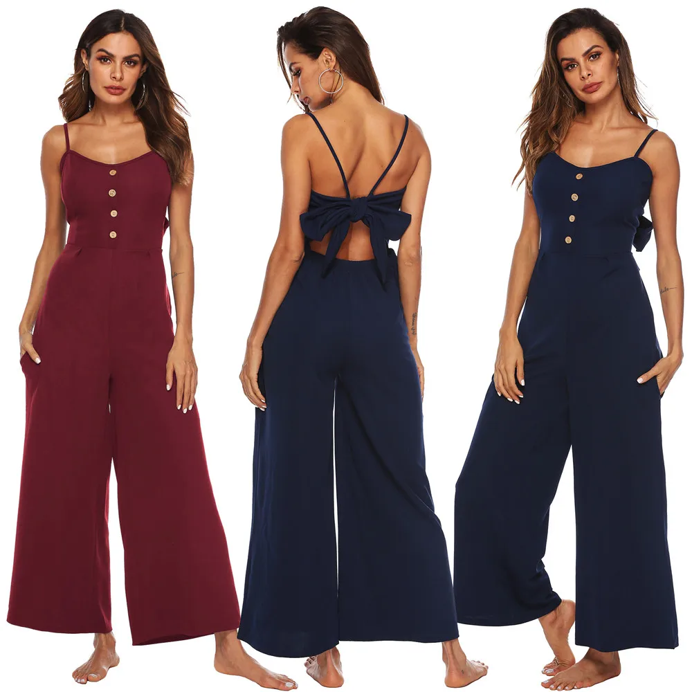 Женские комбинезоны прямые свободные однотонные брюки бант ремень Мода Осень