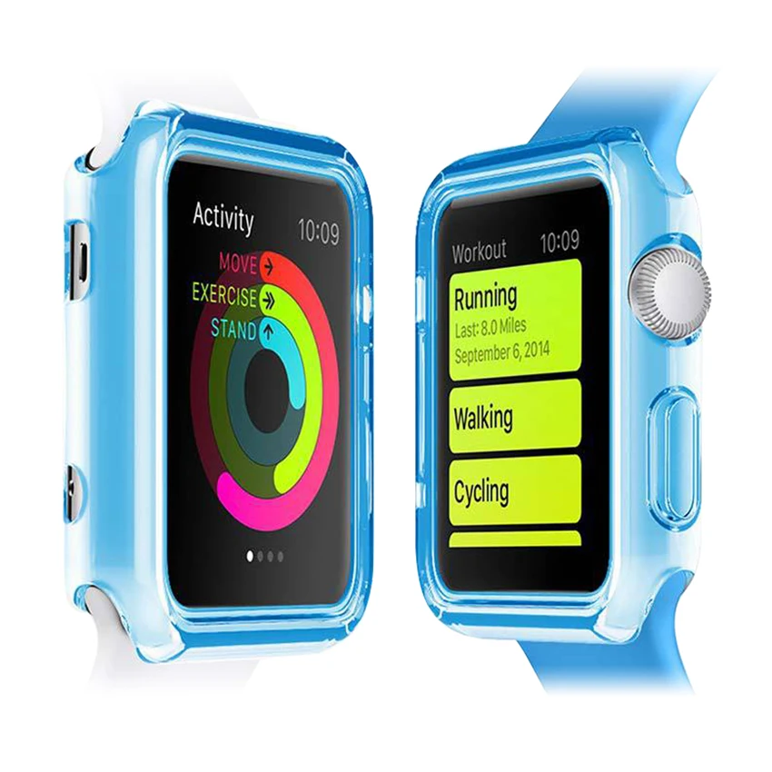 Ультратонкий Силиконовый ТПУ защитный чехол для Apple Watch Series 1 2 3 38 мм 42
