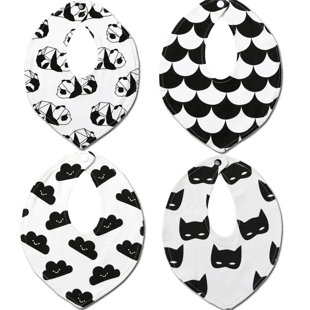 Детские нагрудники 4 шт./лот Слюнявчики с принтом ткани детские для младенцев