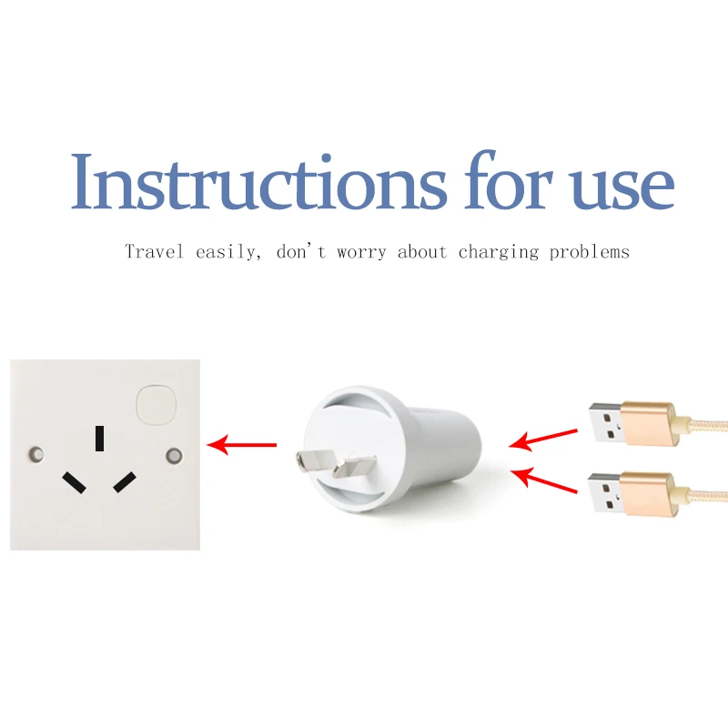 1 шт. AU адаптер Plug 5V2. 4A зарядное устройство для мобильного телефона Dual USB интерфейс AC/DC путешествия в Австралия Новая Зеландия