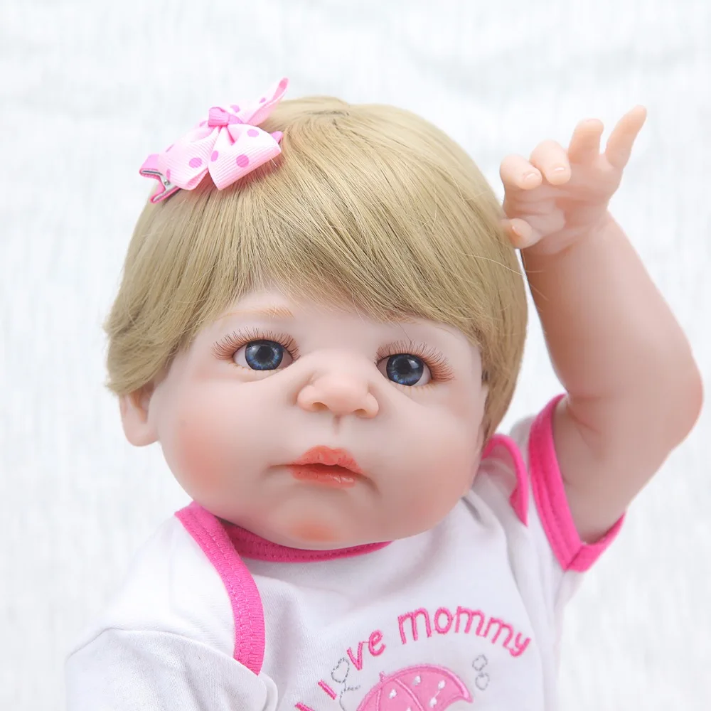 NEW Arrival Blue Eyes 22 Inch Lifelike Newborn Girl Baby Dolls Realistic Reborn Babies That Look Real Kids Birthday Xmas Gift | Игрушки и