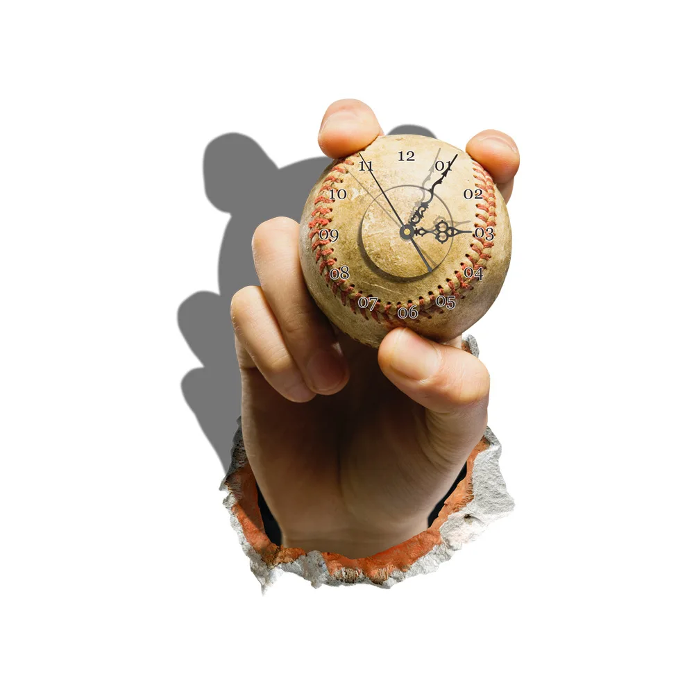 Европейский современная простая модная 3D теннис настенные наклейки с часами art