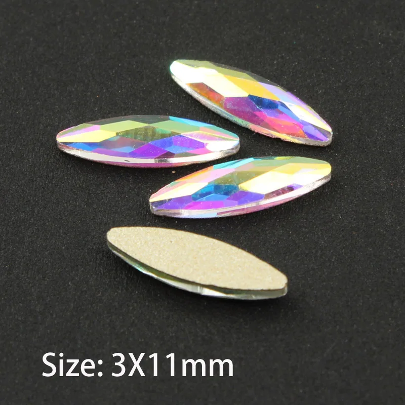 L-Horse eye 3X11mm Горячая Распродажа кристаллические Нейл-арт, стразы 31 стилей красивые стразы crystal Stone 30/100 шт для 3D украшение для ногтей - Цвет: L-Horse eye 3X11mm