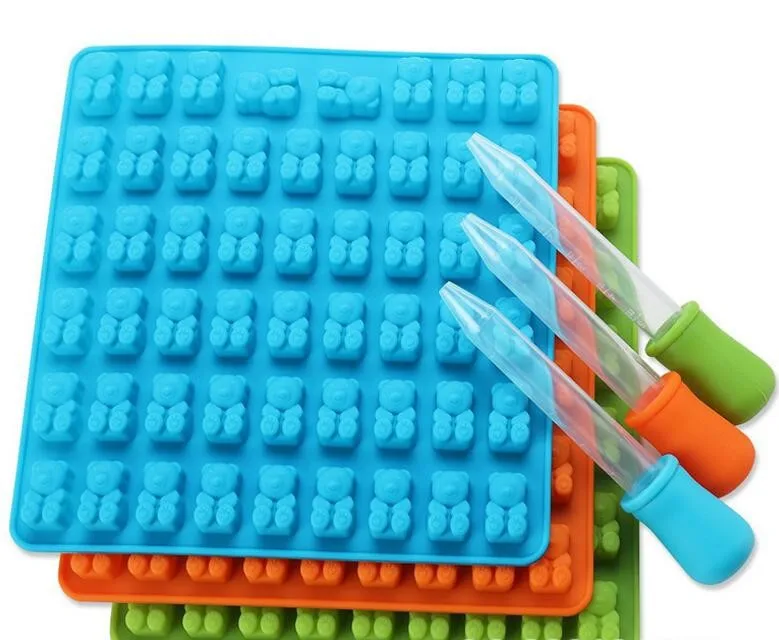 Hot 50 Maker Tray Silicone Novelty Gummy Chocolate Candy Cavity Ice Mold Bear | Дом и сад