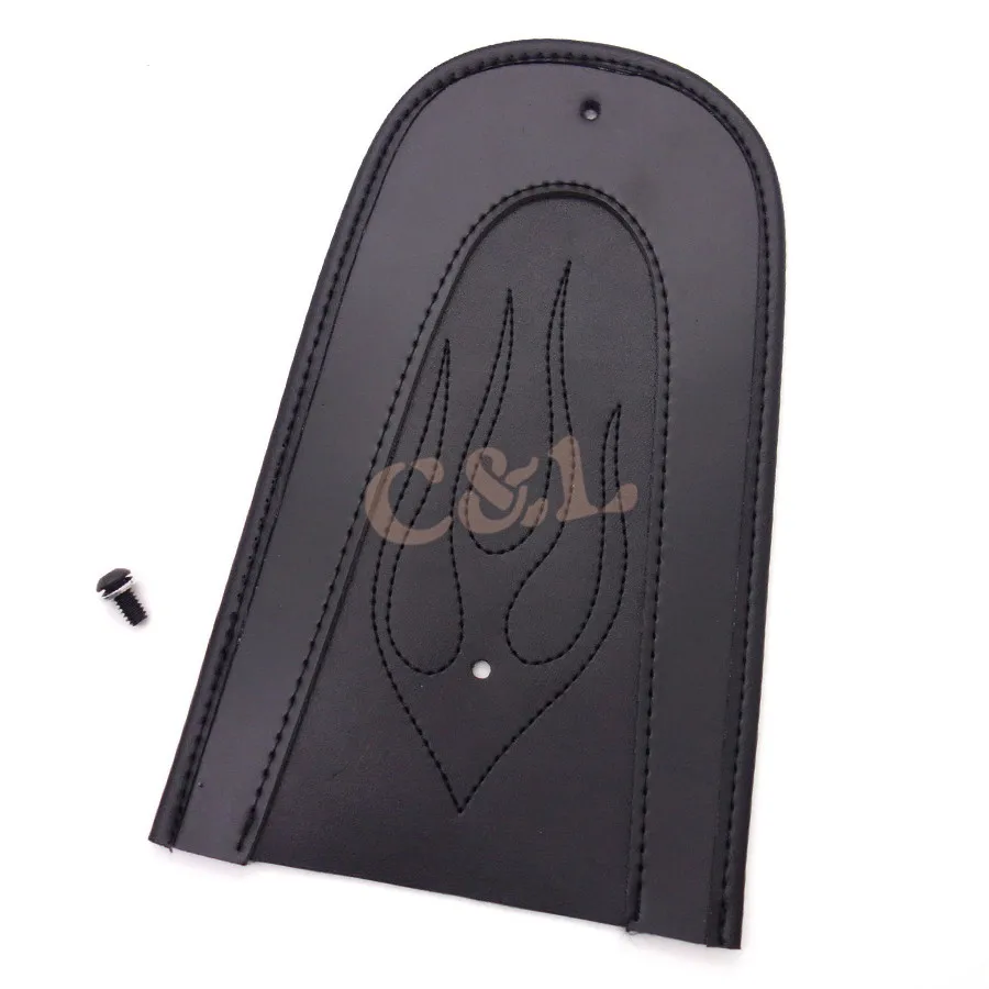 Мотоцикл черное пламя искусственная кожа равнина заднее крыло нагрудник для Harley