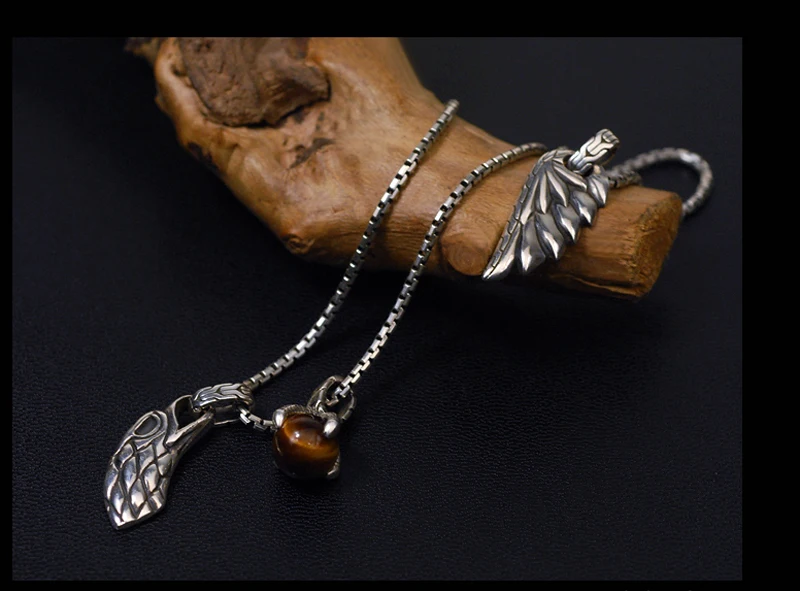 

Pure 925 Sterling Silver Jewelry Charms Punk Pendants for Men And Women Thai Silver Necklace Chain Fine Gift 1300