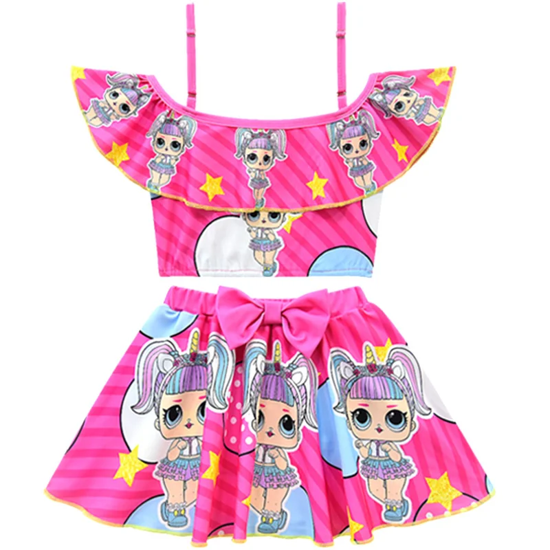 Коллекция 2019 года купальник для девочек с принтом Lol Dolls купальный костюм