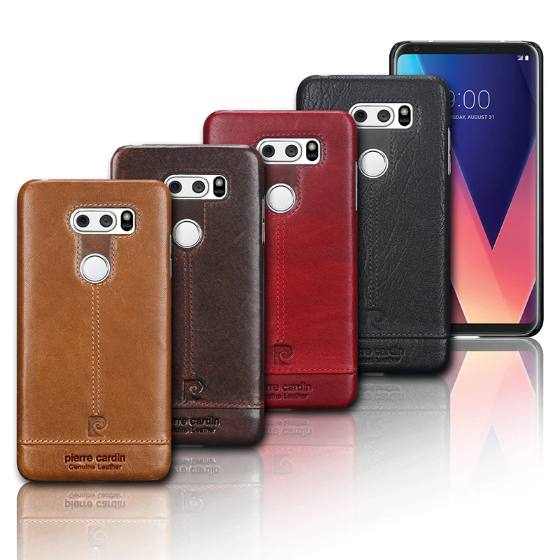 Pierre Cardin чехол для LG V30 Роскошные натуральная кожа Фирменное чехол для телефона чехол для LG V30 ультра тонкий твердый переплет крышка Сумки