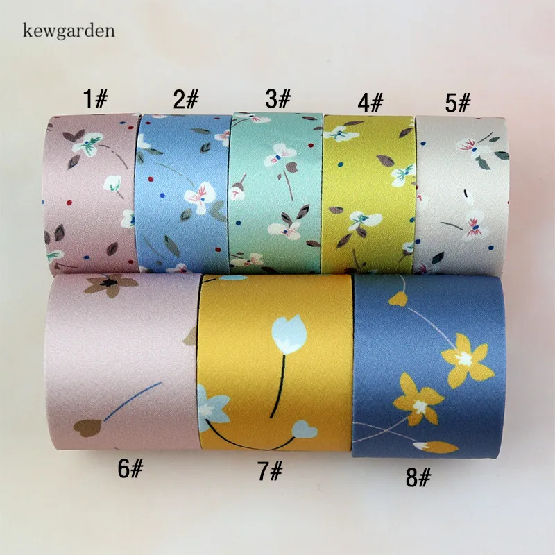 Kewgarden 1 5 &quot1&quot 3/8 &quotЦветочная ткань атласная лента DIY брошь серьги аксессуары для