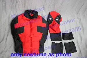MovieCoser, лучшее качество, супер герой, Дэдпул, костюм героя, красный костюм Zentai, костюм на заказ, комический, для взрослых, Дэдпул, спандекс, костюм - Цвет: only costume