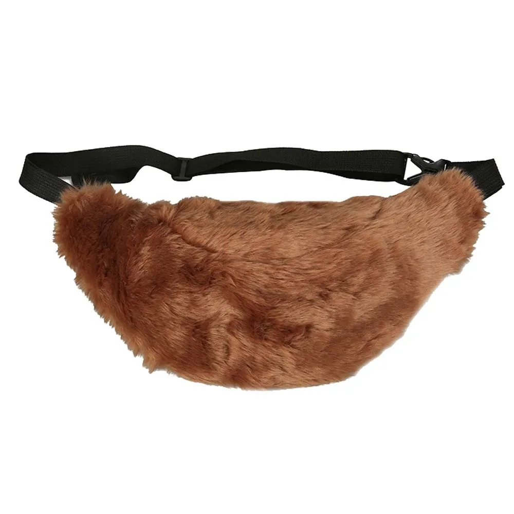 Пара плюшевых нагрудных сумок многофункциональные карманы толстая цепочка на