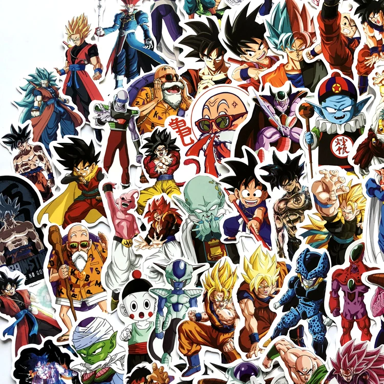 100 шт./лот аниме драконий жемчуг наклейки Супер Saiyan Goku наклейка для сноуборда