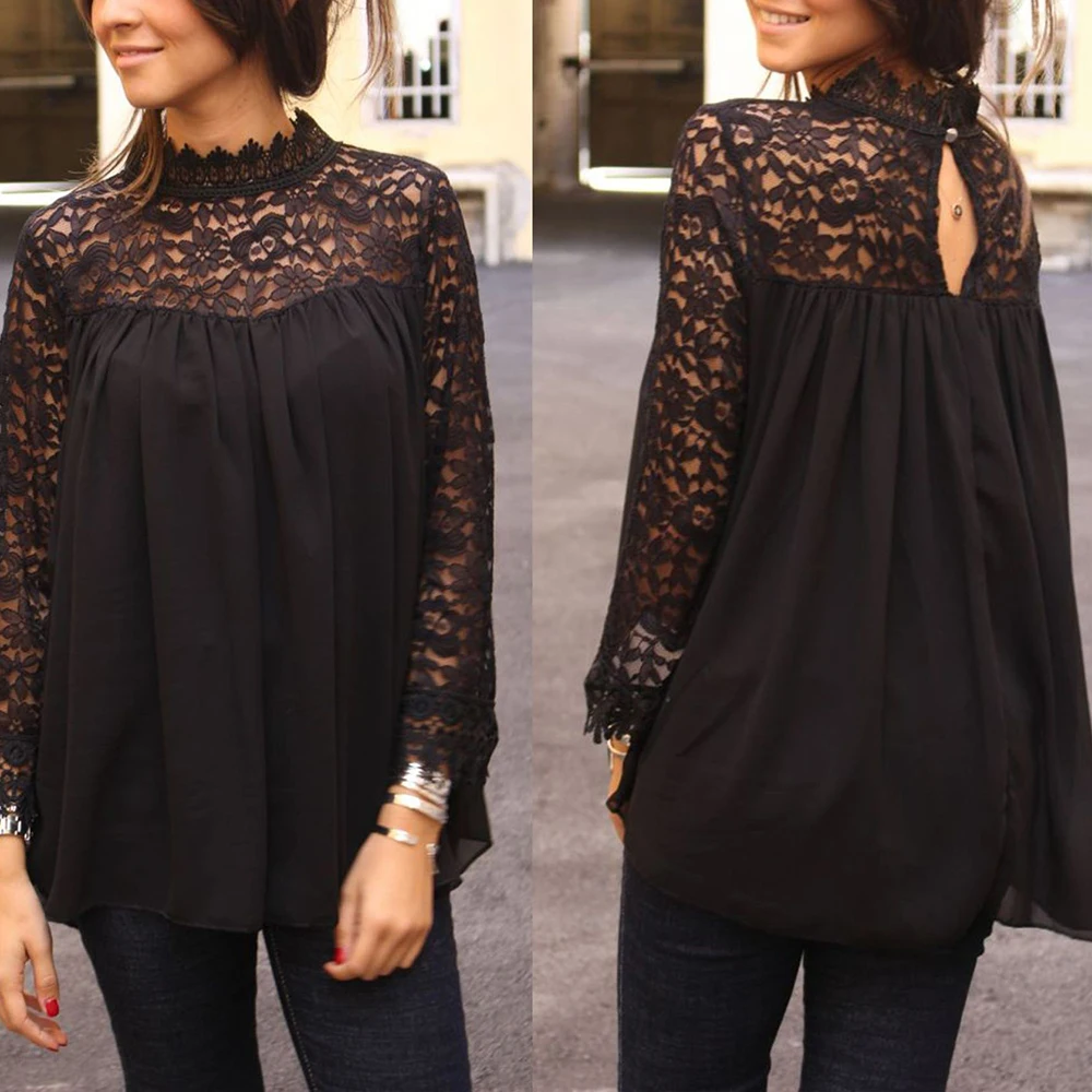 2018 женские блузки весна осень модная сексуальная свободная рубашка Топы