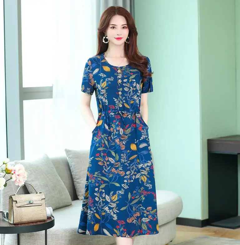 Vestidos mujer, ограниченная серия, новинка, круглый вырез, до середины икры,, Longo Vanled maix, платье для девушек, с коротким рукавом, круглый вырез, длинное, с принтом, тонкое - Цвет: 12