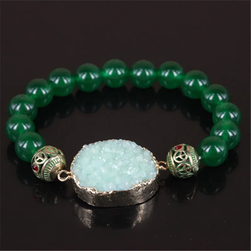 Высокое качество очарование drusy druzy Кристалл кварцевый камень Браслеты