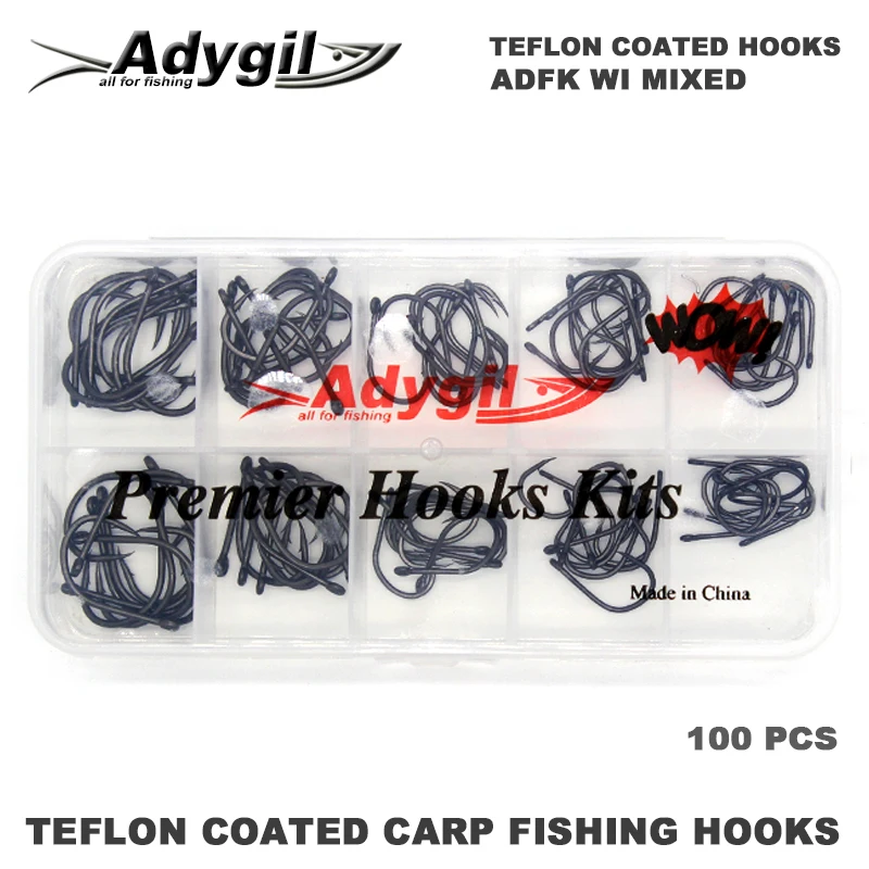 Adygil матовые черные рыболовные крючки с покрытием для ловли карпа наборы ADFK WI MIX #2