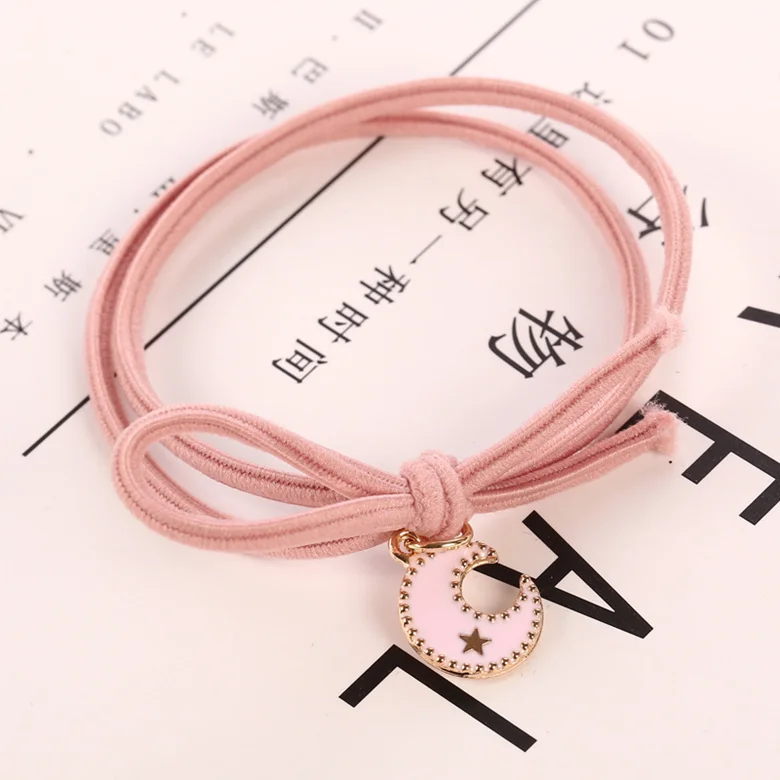 10pcs style 6 10 шт./лот модные милые розовые Сердце Звезда эластичные волосы резиновые ленты Головные уборы для женщин девочек конский хвост резинка для волос аксессуары для волос - Цвет: 10pcs style 6