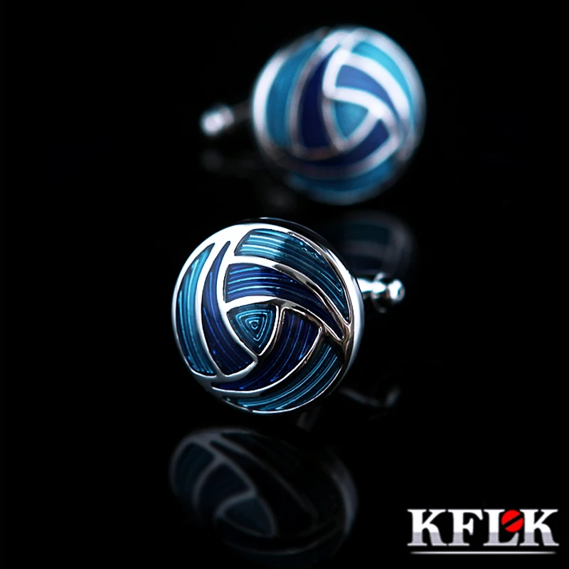 

KFLK ювелирные изделия 2020 рубашка запонки для мужчин Горячий бренд кнопка запонки de manchette Синие запонки Высокое качество abotoaduras ювелирные изд...