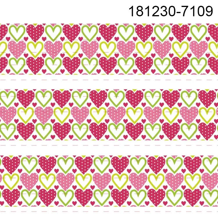 New 50 yards Valentine's Day ribbon colorful heart printed grosgrain 7103-7112 | Дом и сад