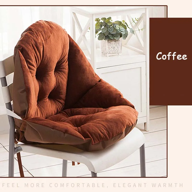 Coffee Мягкая Плюшевая утолщенная Подушка для стула, подушка для сиденья, дизайн корпуса, поясничная Подушка для спины, подушка для дома, автомобиля, офиса, компьютерного кресла - Цвет: Coffee
