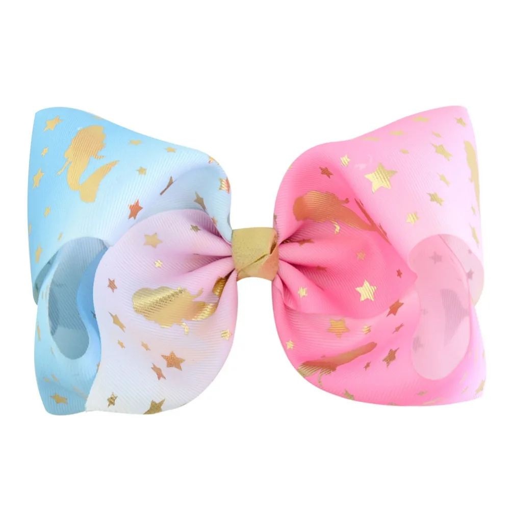 8 дюймов заколки для волос девочек с зажимы типа крокодил принтом в виде Hairbow