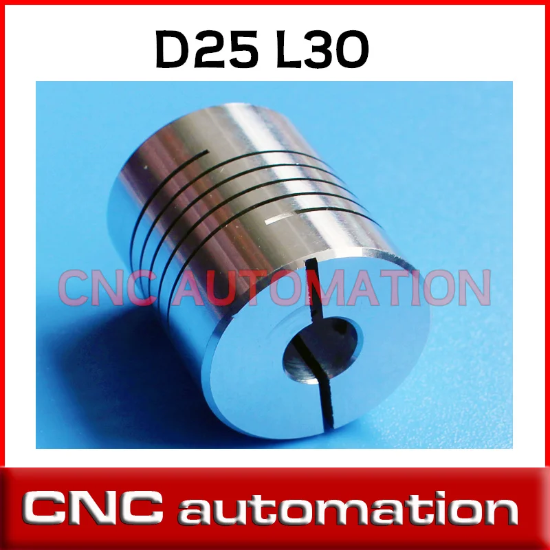 2 шт. алюминиевые гибкие муфты для шагового двигателя CNC D25 L30 5 6 35 8 10 12 7 мм 1/2 дюйма