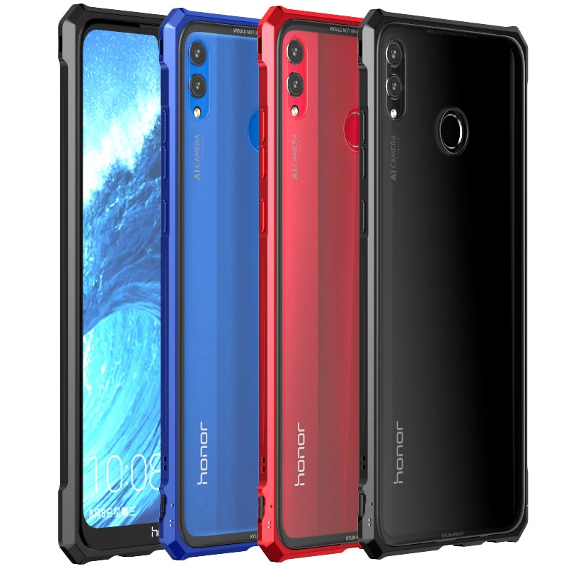 Роскошный металлический защитный чехол для Honor 8X Max, алюминиевая рамка, прозрачный стеклянный чехол для huawei Honor 8 X, чехол Honor8X 8XMax On