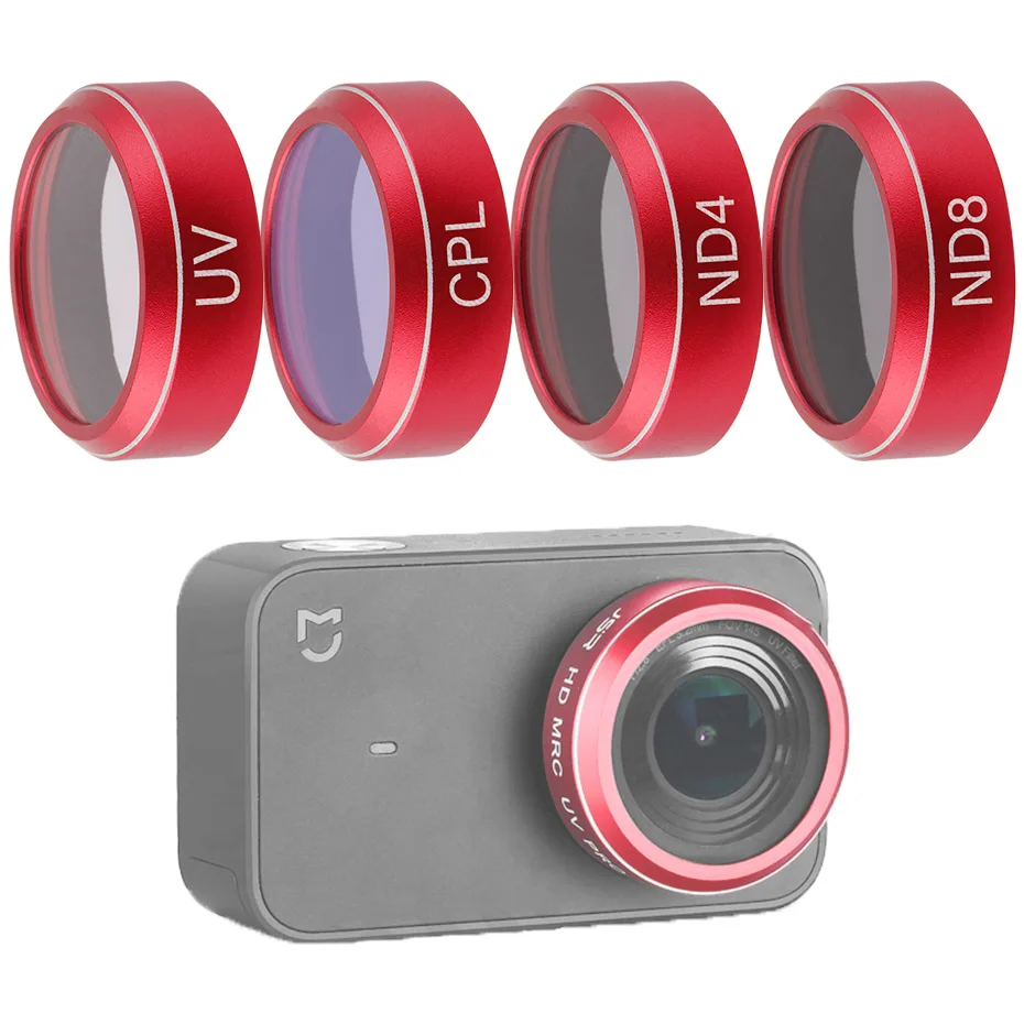 Mi jia 4K фильтр для экшн-камеры UV CPL ND 4 8 набор фильтров нейтральной плотности для Xiaomi mi jia mi ni 4K Аксессуары для объектива спортивной камеры