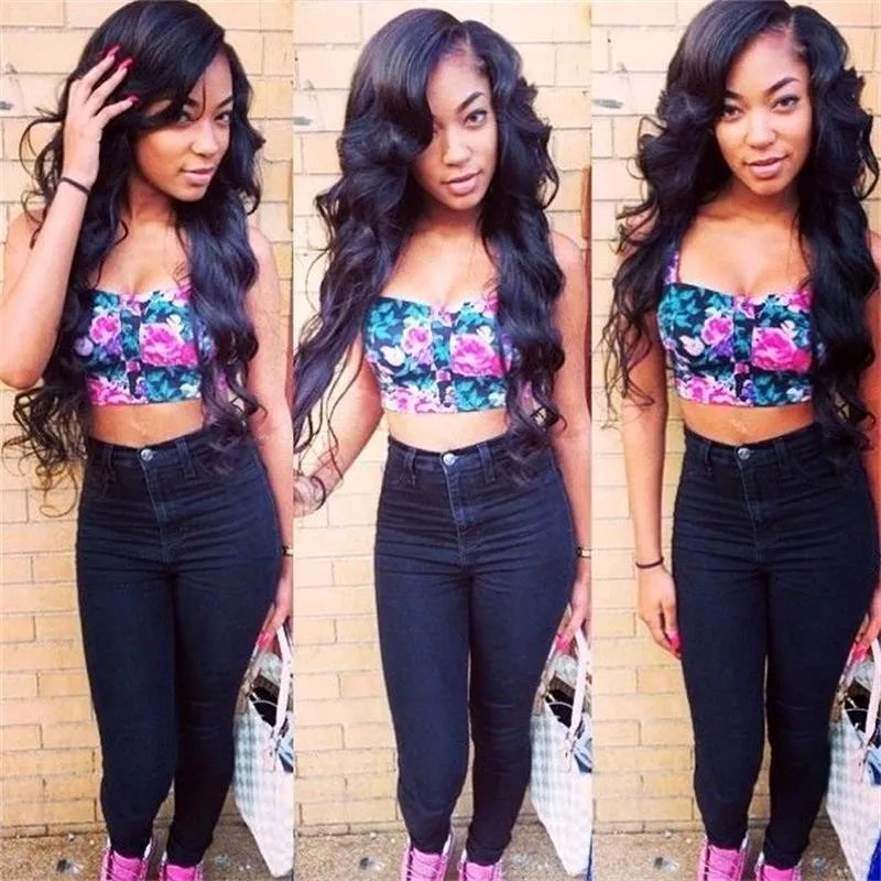 Мода Бразильского виргинские передний парик шнурка полный шнурок человеческих