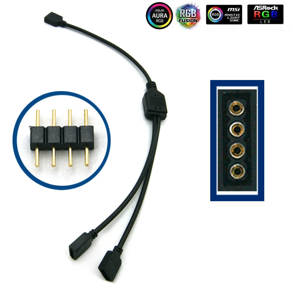 Материнская плата AURA RGB разветвитель Интерфейс 12 V/5 V прибор приемно-D-RGB синхронизации концентратор передачи мм, удлиняющий кабель, для ASUS GIGABYTE MSI