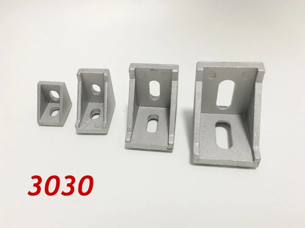 

50pcs/lots 3030 corner fitting angle aluminum 35 x 35 L connector bracket fastener match use 3030 industrial aluminum profile