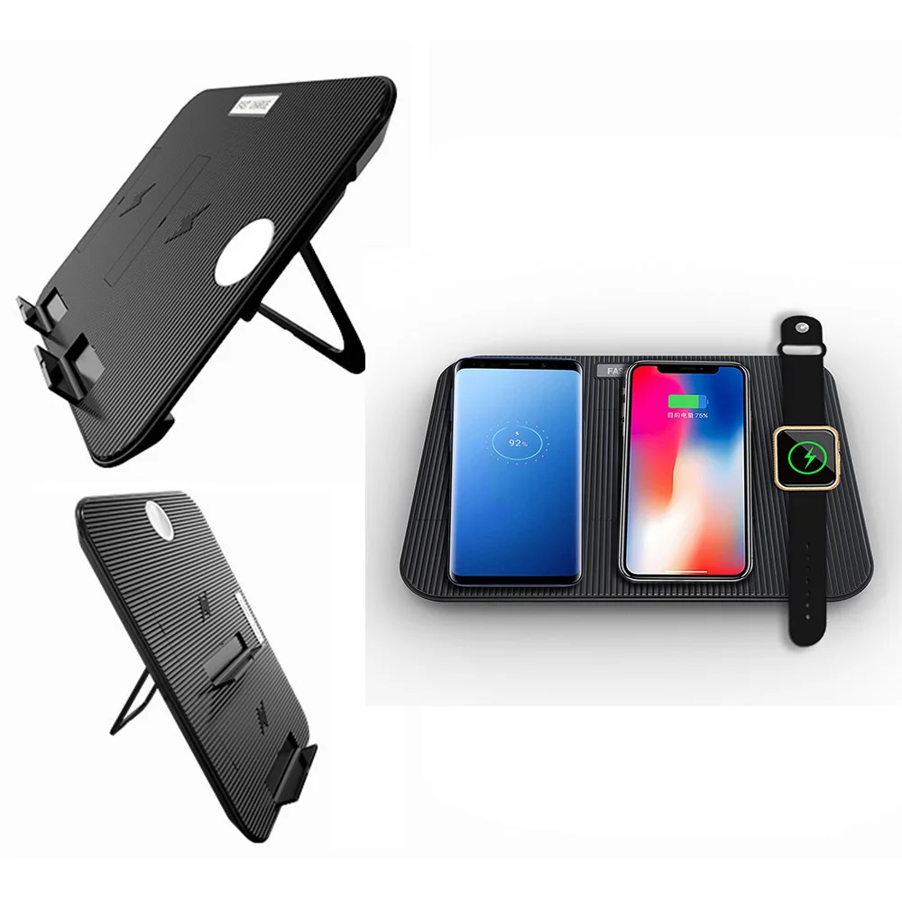 4 в 1 Qi Беспроводное зарядное устройство для Apple Watch 1 2 3 4 Iphone 8 X XR XS samsung Note 8 S8 Вертикальная Складная быстрая Беспроводная зарядка