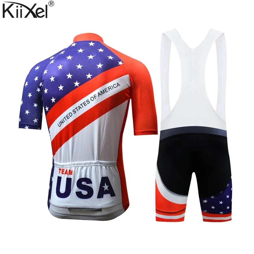 KiiXel USA Pro Team Велоспорт набор костюм для езды на горном велосипеде Майо Ropa Ciclismo