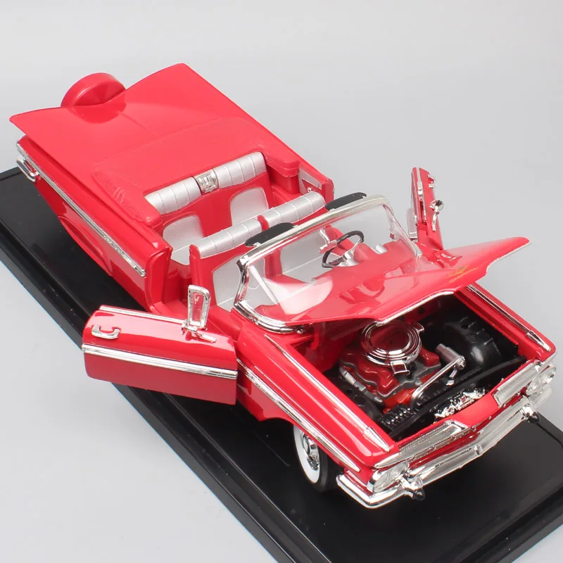 Дорожный Подпись классический Chevy 1959 Chevrolet lmpala Spyder литья под давлением 1:18 большой металлическое ведро модели автомобилей и игрушечные транспортные средства для детей