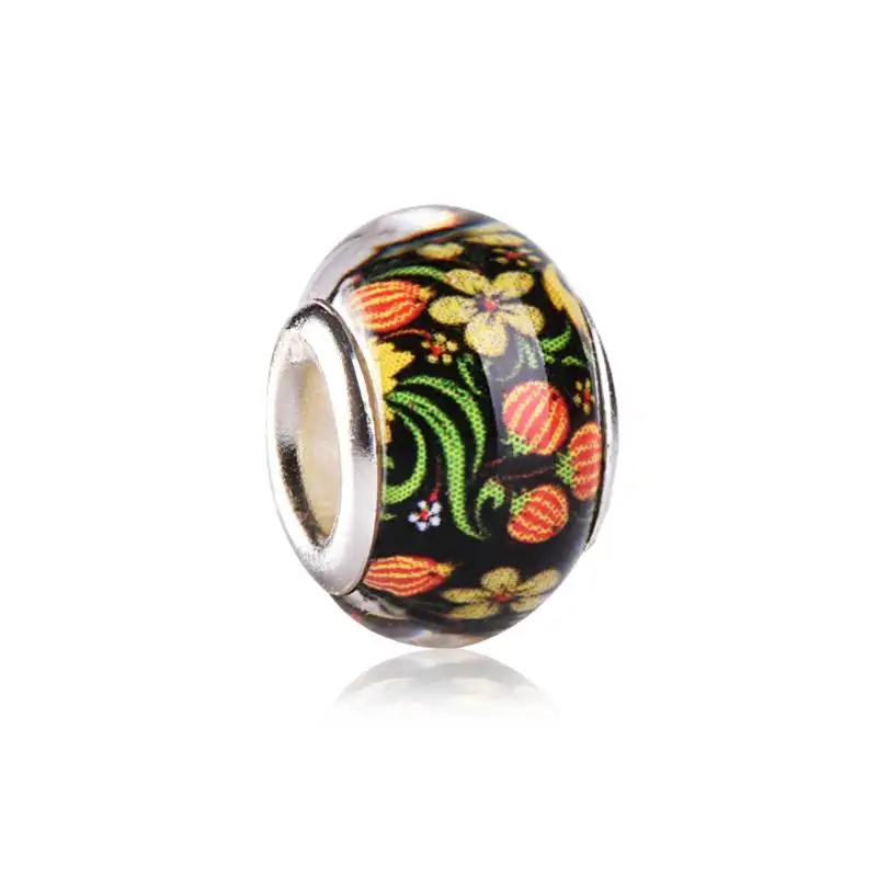 50 шт. 14*8 мм посеребренные сердечники DIY Murano Бусины из акриловой смолы подвески для