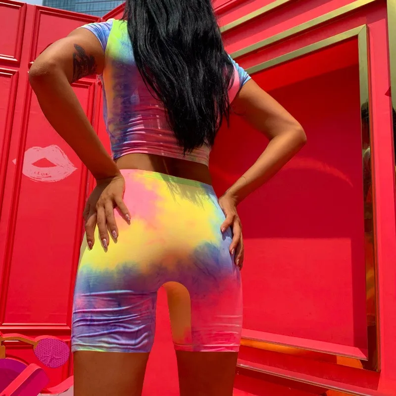 2019 обтягивающее Яркое летнее женское платье два предмета укороченный топ и юбки