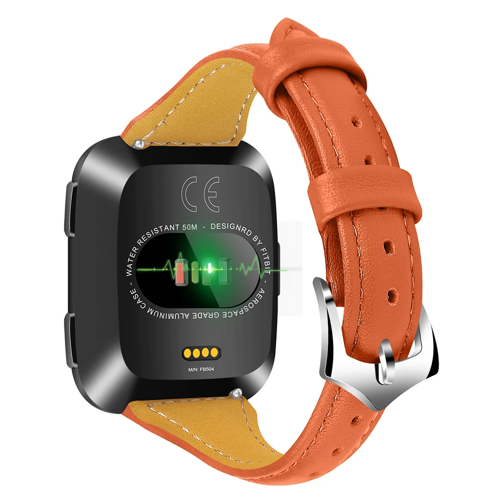 Кожаный ремешок для часов Fitbit Versa умный Браслет цветной спортивный сменный