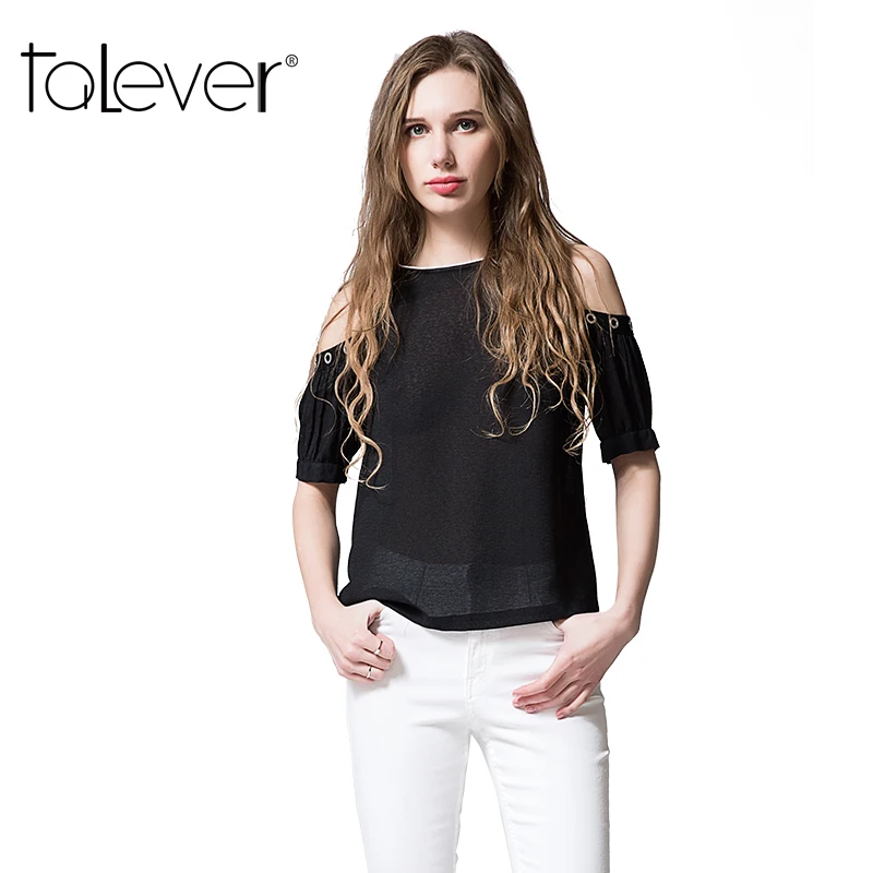 Women Short-Sleeve T-shirt Fashion Brand 2017 Summer Solid Color Chiffon Thin T shirt Female Casual O-Neck Tops Talever | Женская одежда