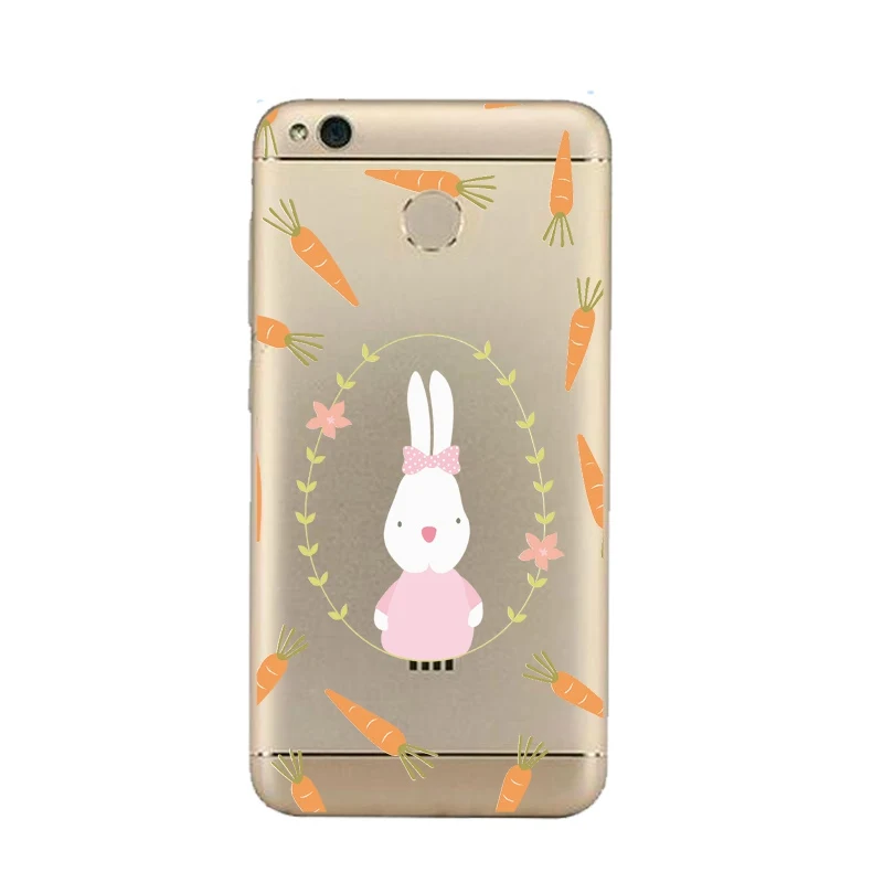 QMSWEI Clear Phone Case For Mi 6 5 5s note3 Redmi note4x 4x 3s 5a 4a note5a Rabbit Printed Shell Bag Protective Soft Cover |