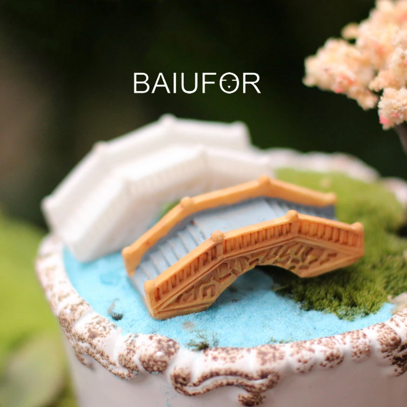 Фигурки BAIUFOR с каменным мостом миниатюрные полимерные ремесла сказочные садовые