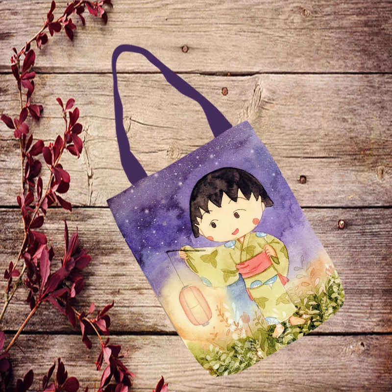 IVYYE 1 шт. Chi bi Maruko модные холщовые сумки через плечо с аниме повседневная сумка для