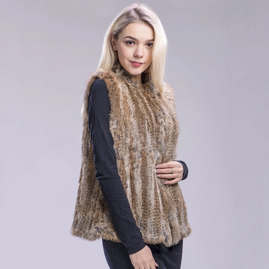 Новинка 2020 г. модные женские теплые меховые жилеты FXFURS шуба из кроличьего меха