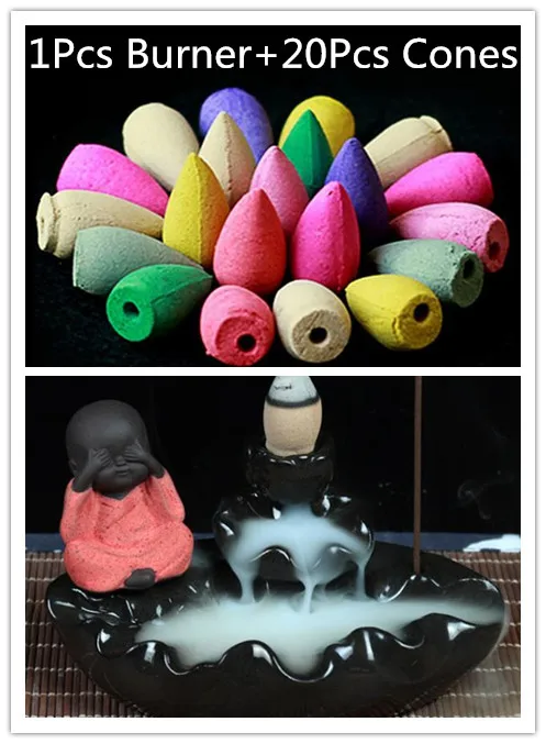 20 шт. конусы и горелка для благовоний|incense stick burners|stick incense burnerincense backflow burner |