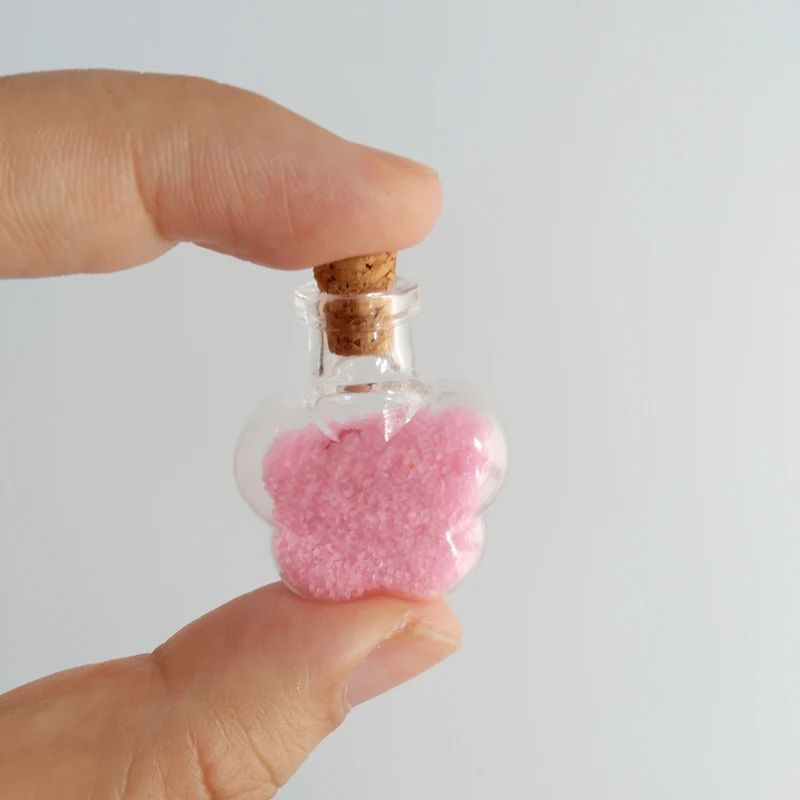 5 мл стеклянная бутылка в форме цветка средней длины с пробкой 27*32 мм маленькие