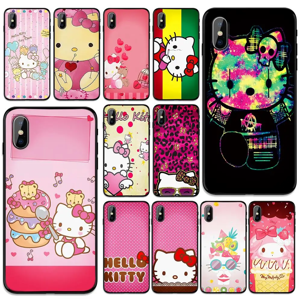 Милый hello cat Мягкий ТПУ чехол для Apple iPhone 6 6S 7 8 Plus 5 5S SE X XS MAX XR силиконовые