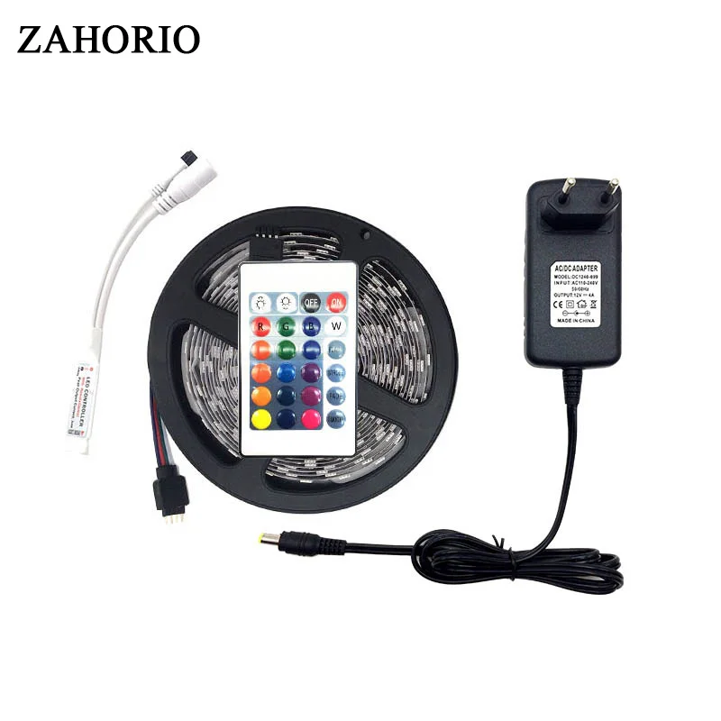 Led Strip SMD 5050 Waterproof RGB 5M 10M Tape Light Wifi/Music/24key/44key Controller DC12V Power Flexible Home Decoration | Лампы и