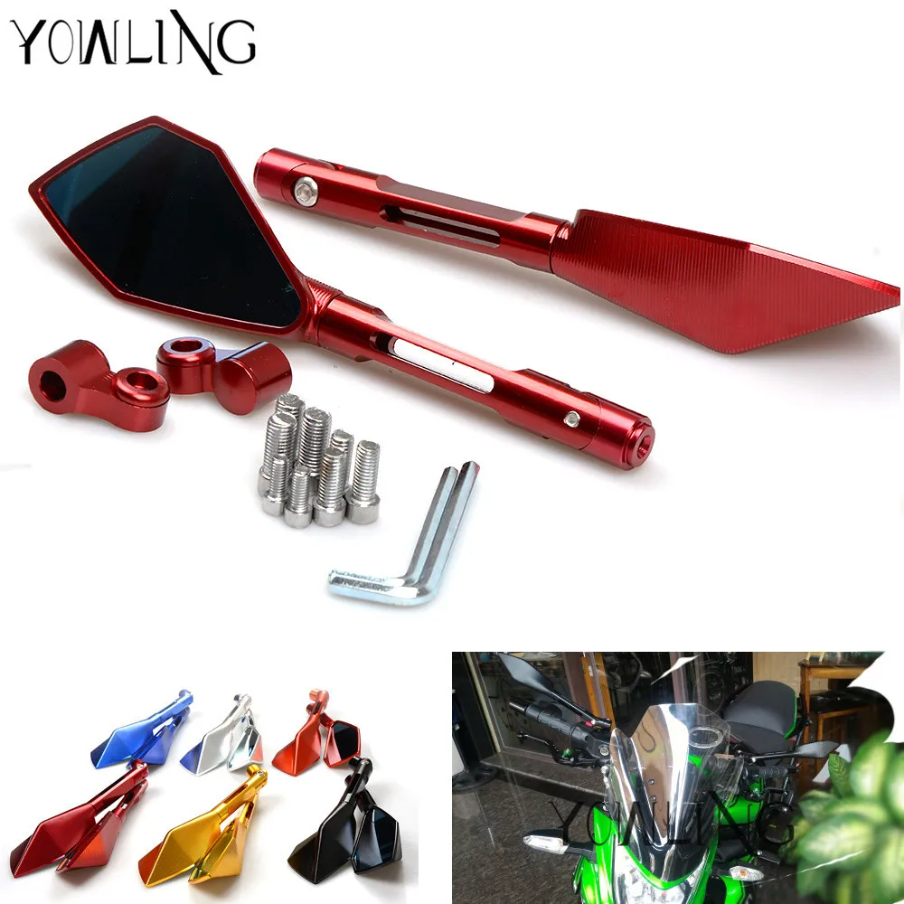 

Universal motorcycle Scooter Rearview Mirrors for Yamaha Suzuki Honda kawasaki ZX-9R ZX-14R GTR1400 ZX1400 z900 z300 ZRX250